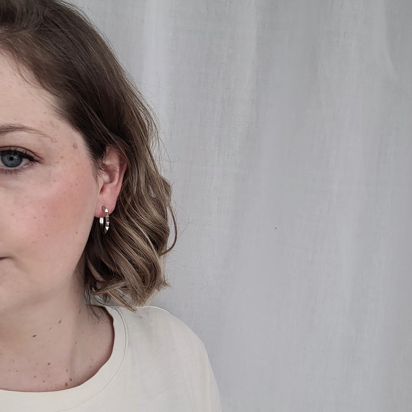 Creole mit Zacken in Gold und Silber