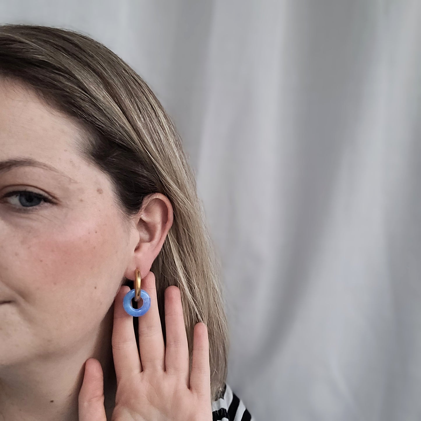 Mix&Match Anhänger für Creolen in Blau