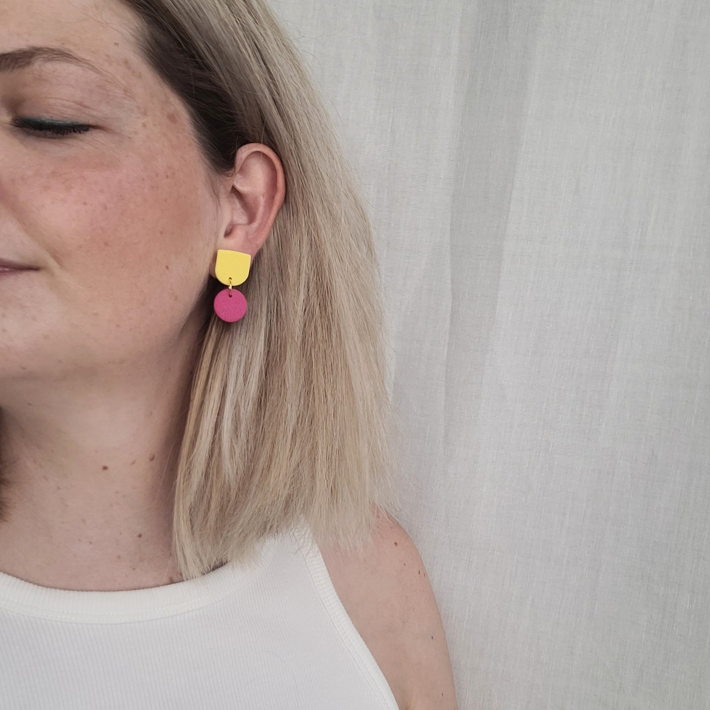 Geometrische Colorblocking Ohrringe in verschiedene Farben