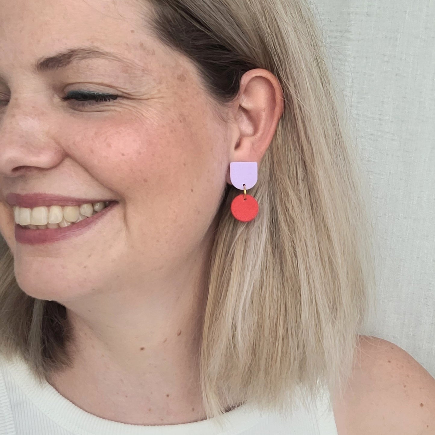 Geometrische Colorblocking Ohrringe in verschiedene Farben