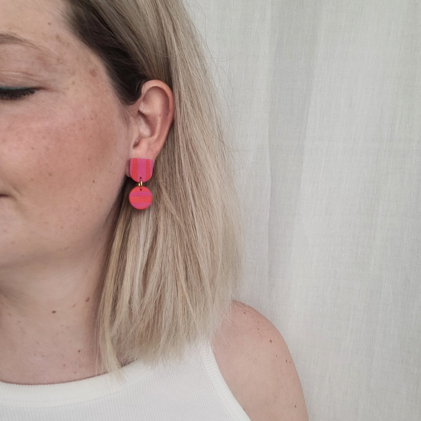 Geometrische Colorblocking Ohrringe in verschiedene Farben