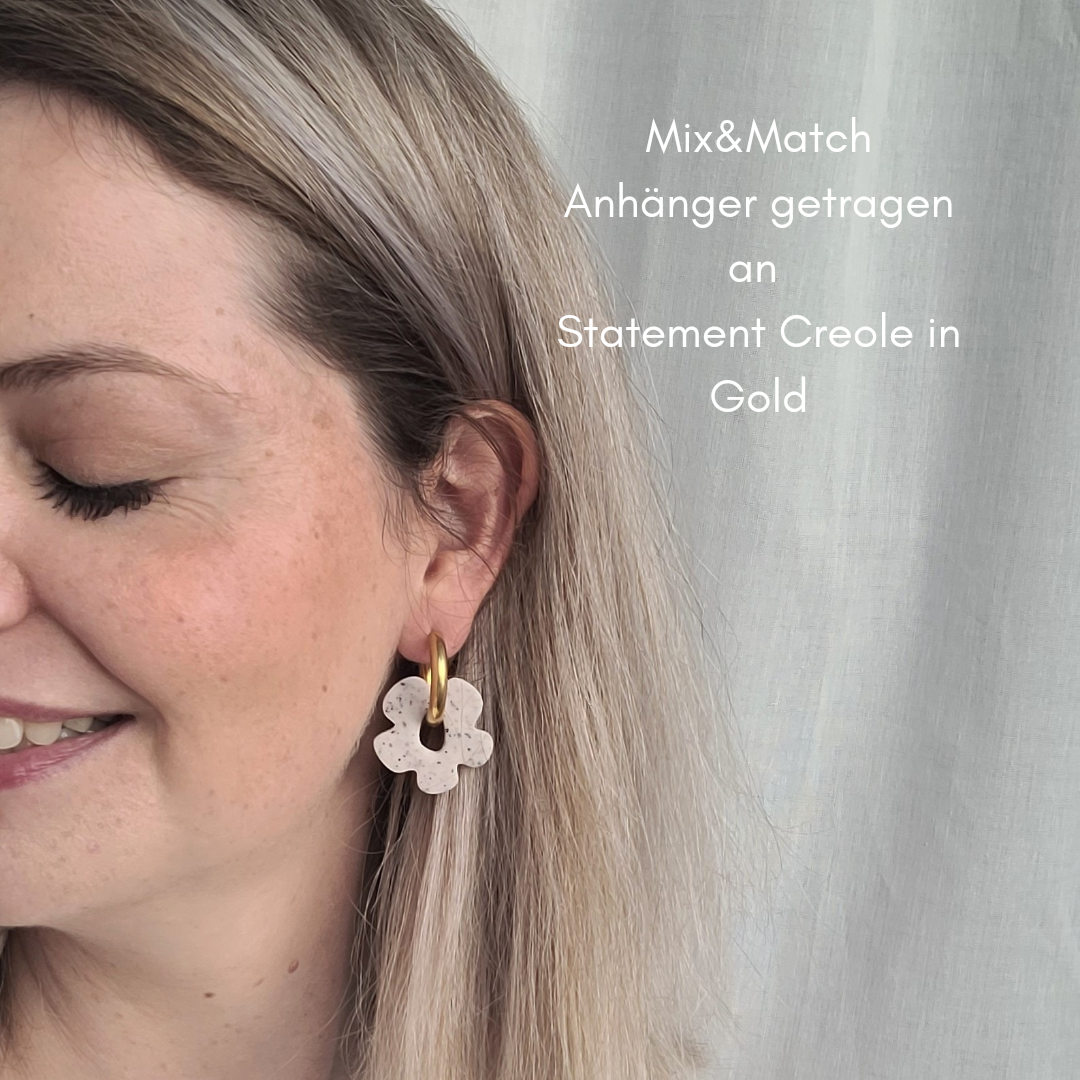 Blumen Mix&Match Wechselanhänger für deine Creolen in meliertem Cremeweiß
