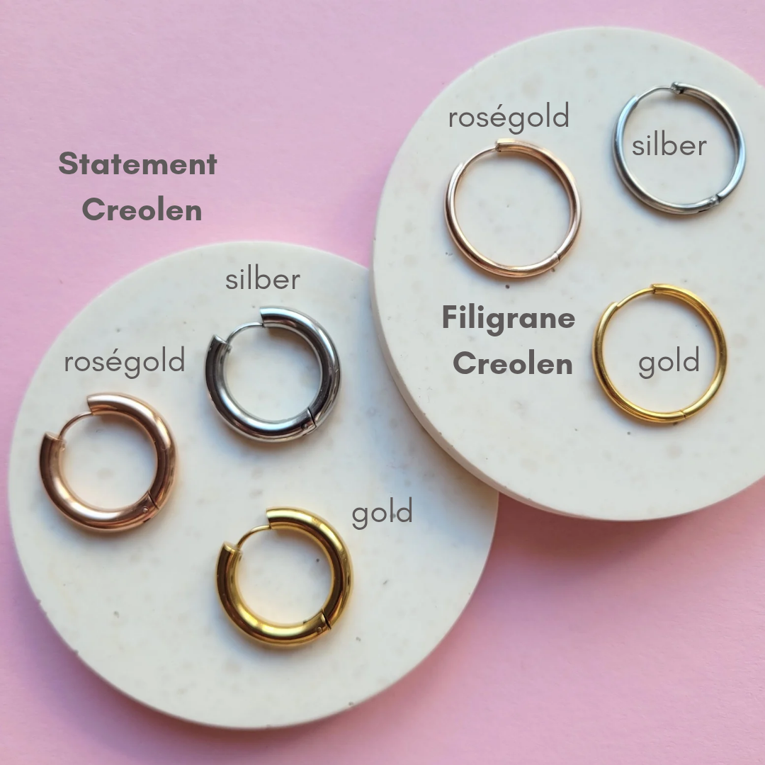 Creolen in Gold, Silber oder Roségold