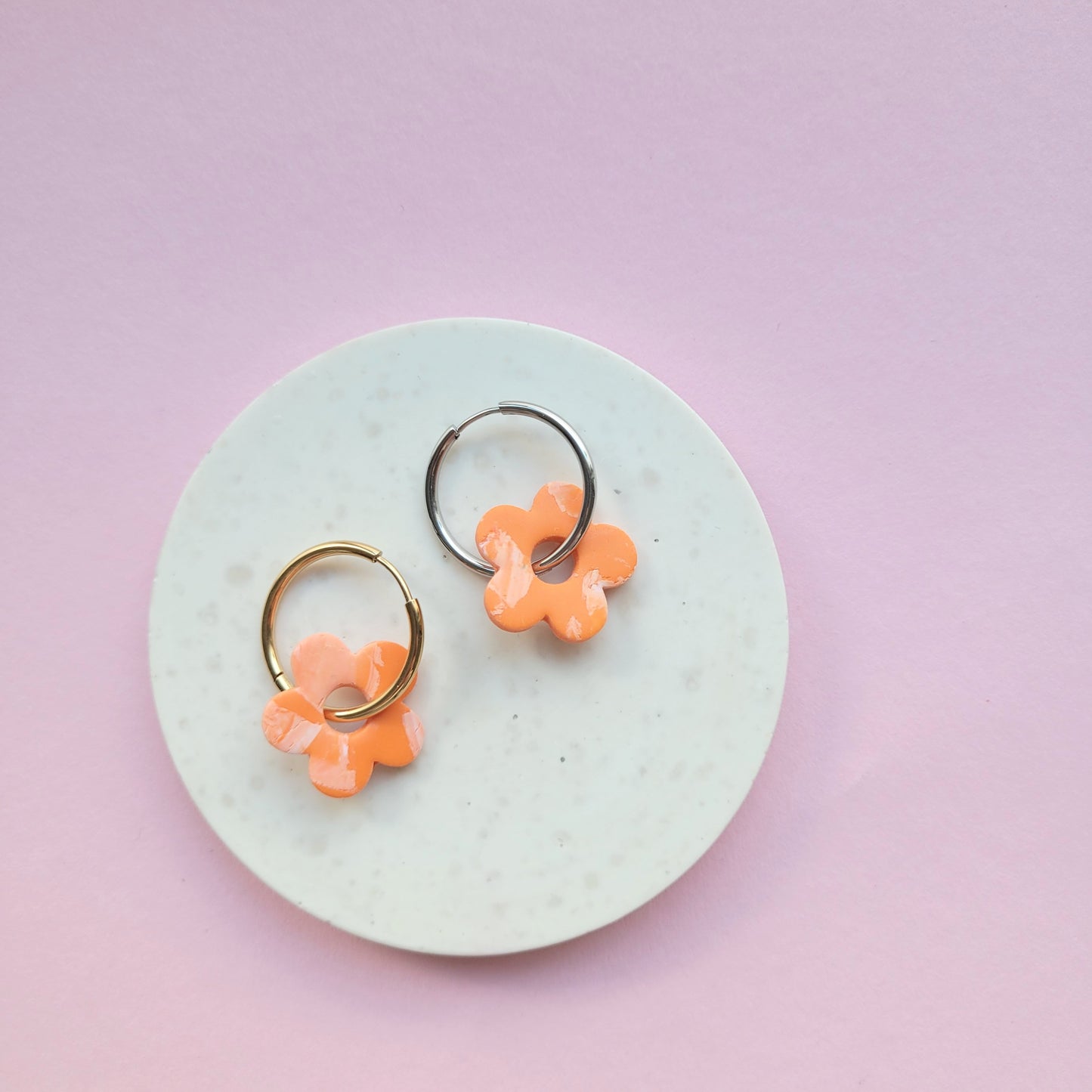 Wechselanhänger „Sunny Flower“ – Orange-Weiß