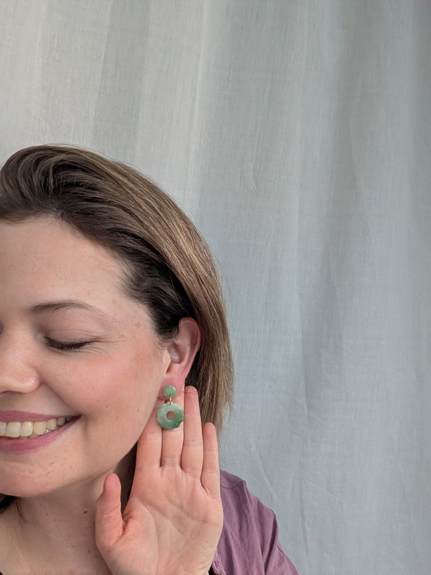 Blumige Ohrringe in Grün