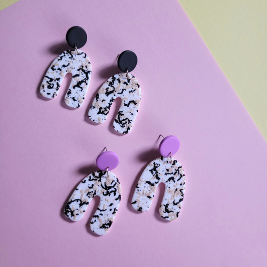 Statement-Ohrringe mit Terrazzo-Optik & Edelstahlstecker