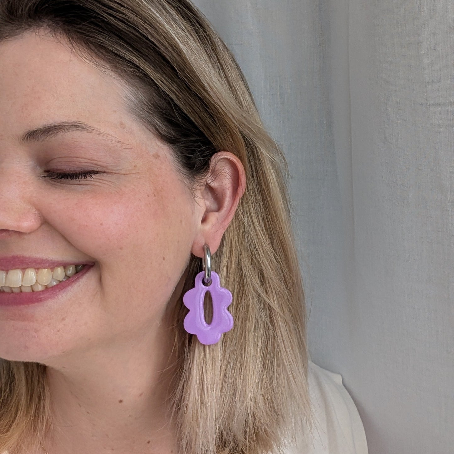 Wechselanhänger für Creolen - Glossy Bloom