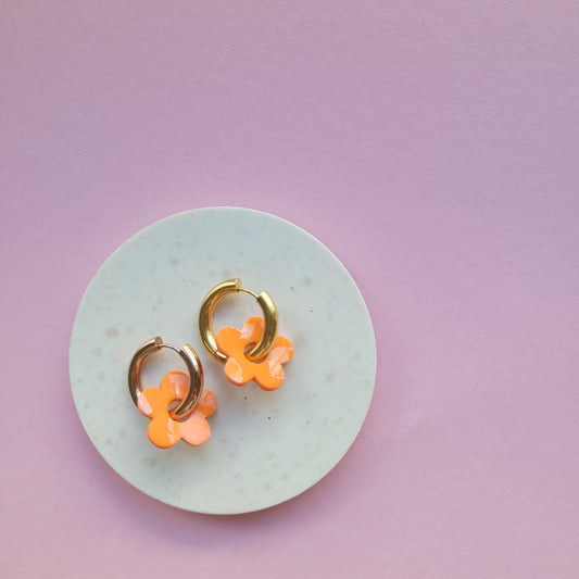 Wechselanhänger „Sunny Flower“ – Orange-Weiß