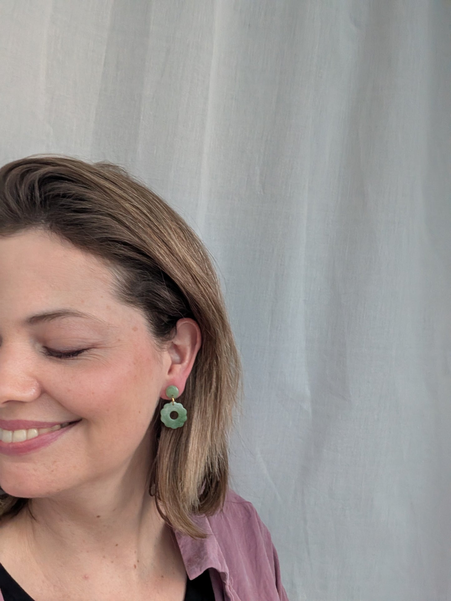 Blumige Ohrringe in Grün